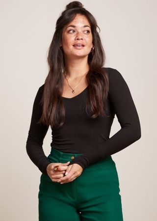 Carice V Top Uni Rib - Imagen 2