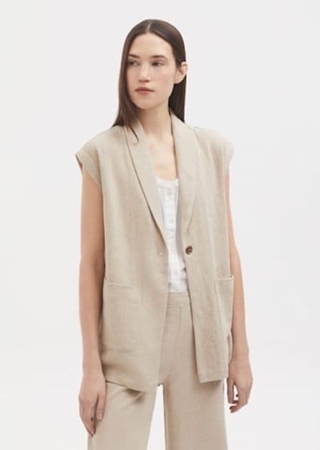 Chaleco de lino natural - Imagen 1