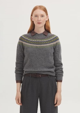 Jersey jacquard greca en lana - Imagen 1