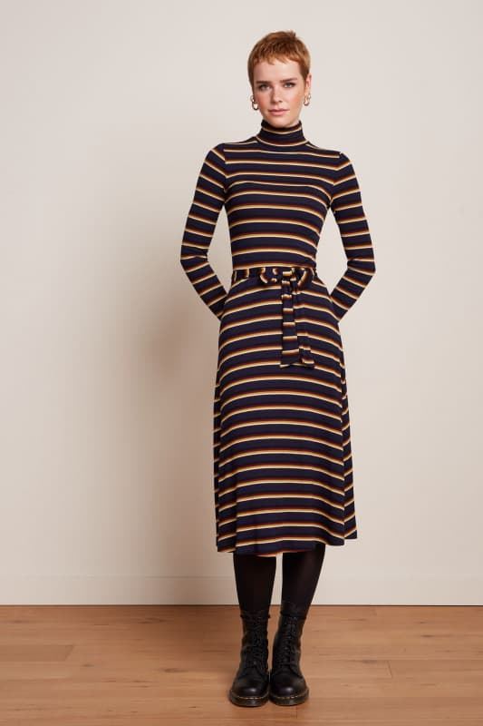 Vestido con cuello vuelto Century Stripe - Imagen 1