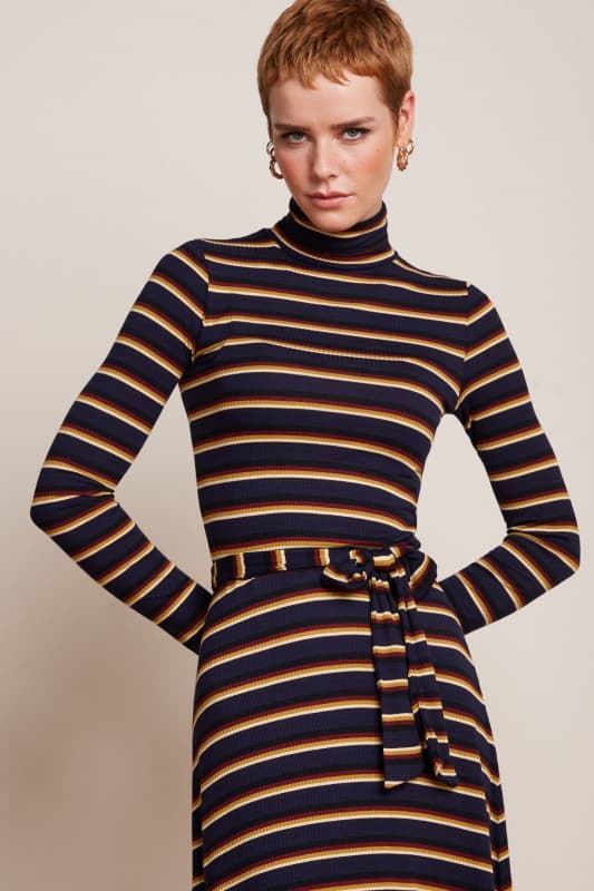 Vestido con cuello vuelto Century Stripe - Imagen 3